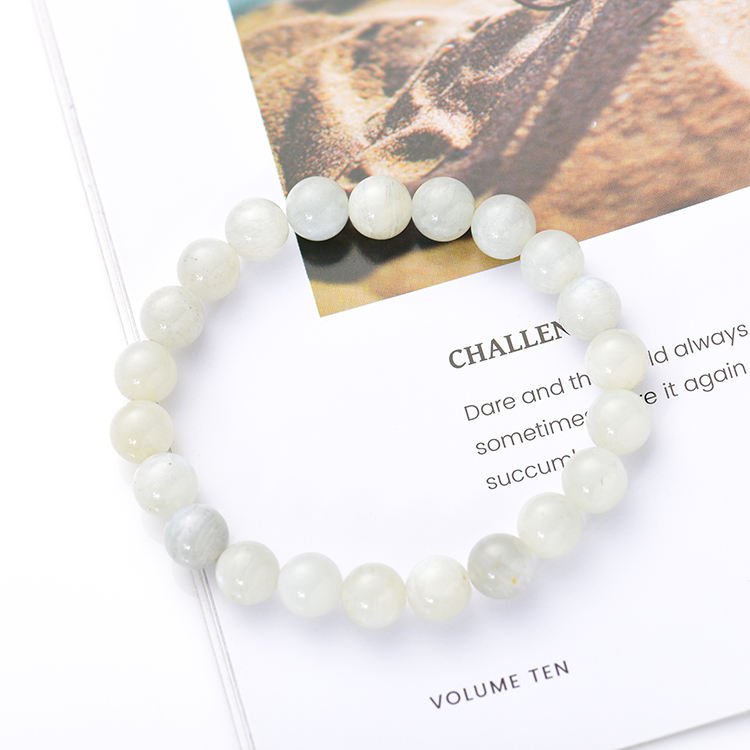 SER5-Moonstone Beaded Bracelet with Buddha Charm