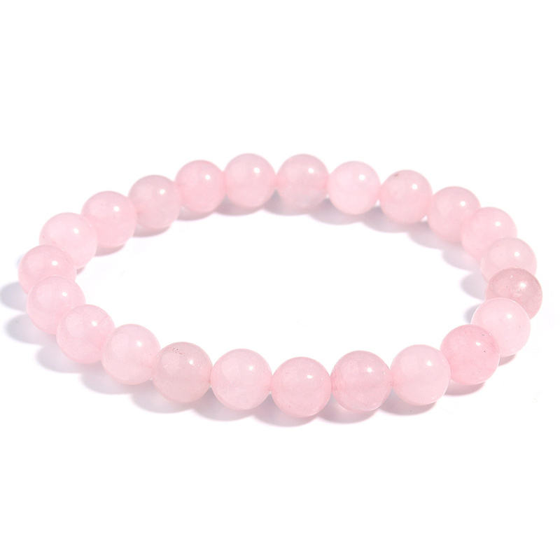 SM40P-Rose Quartz Heart Chakra Crystal Beaded Bracelet